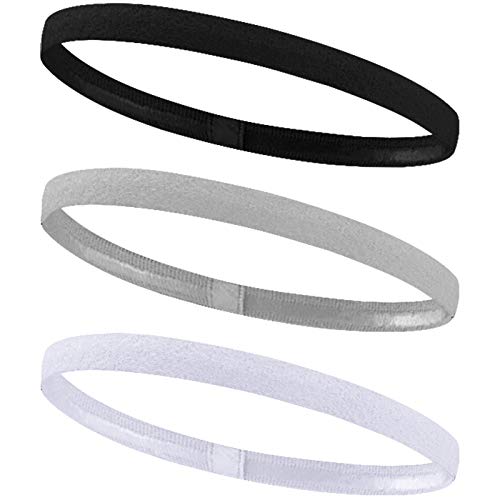 Chstarina 3 Piezas Diadema Deportiva Elásticas Cinta Pelo Bandas de Cabello Mini Bandas Deportivas Antideslizantes para Mujer y Hombre para Trotar Correr Fútbol Yoga Entrenamiento