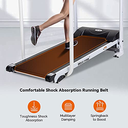 Cinta de correr eléctrica plegable pasamanos, WOOD TREE ancianos máquina para caminar y correr casa inclinación ajustable, treadmill fitness portátil para gimnasio doméstico oficina