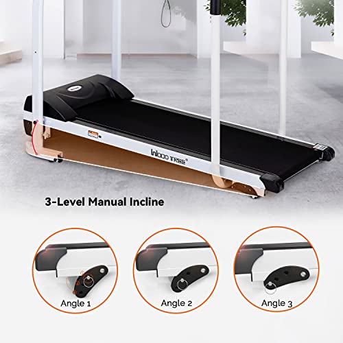 Cinta de correr eléctrica plegable pasamanos, WOOD TREE ancianos máquina para caminar y correr casa inclinación ajustable, treadmill fitness portátil para gimnasio doméstico oficina
