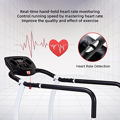 Cinta de correr eléctrica plegable pasamanos, WOOD TREE ancianos máquina para caminar y correr casa inclinación ajustable, treadmill fitness portátil para gimnasio doméstico oficina