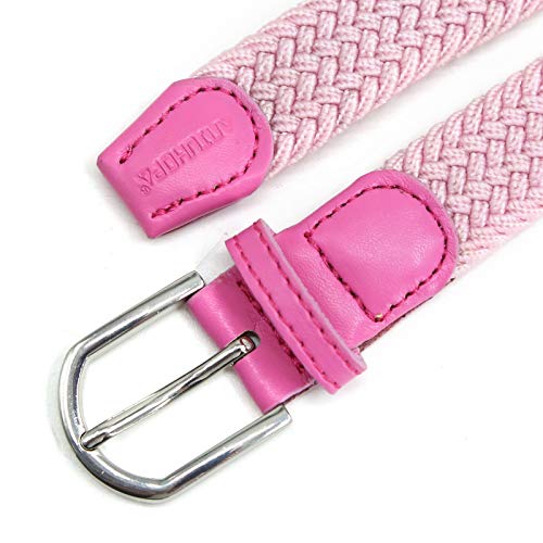 Cinturilla elástica Para niños Cintura Elástica para niñas niños, Cinturón de Goma Multicolor para mujeres de 2,5 cm de ancho y 80 cm de largo con anillo de Metal Rosado