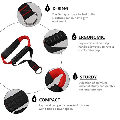 CLISPEED 2 Piezas Manijas de Tracción Bandas de Resistencia Manijas de Ejercicio de Servicio Pesado Reemplazo para Accesorios de Máquina de Cable Pilates Yoga Entrenador de Fuerza Equipo