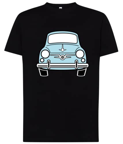 CMSLT Camiseta Premium 600 Azul, Camiseta Seat 600, Coche Clasico, Retro, molona