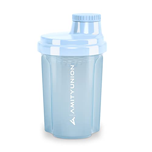 Coctelera de proteínas 300 ml "Heaven" a prueba de fugas, sin BPA con tamiz y escala que se pueden hacer clic para batidos cremosos de suero, mezclador de proteínas, original en Negro rojo