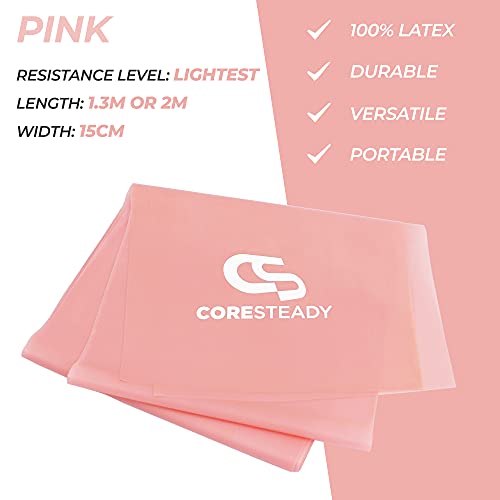 CORESTEADY Bandas de Resistencia Terapéuticas Bandas de Fitness Pilates, Yoga, Entrenamiento de Fuerza | Fisioterapia y rehabilitación |para Hombres y Mujeres |Guía incluida