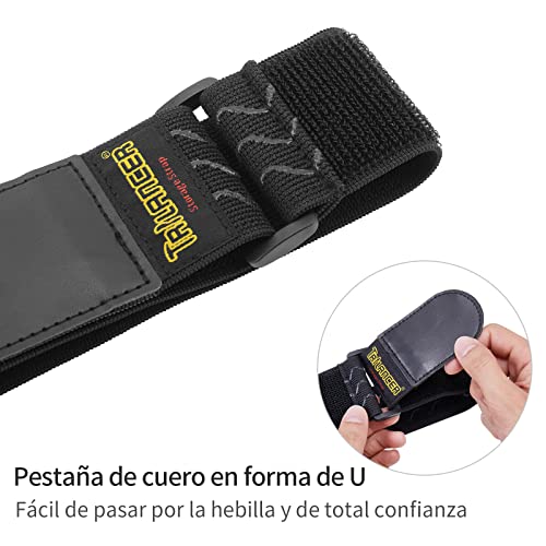 Correas Elásticas de 46 cm x 5 cm (pack de 8) con Silicona Antideslizante, Cinchas Multiusos con Hebilla y Lazo para Bicicletas, Coches, Embarcaciones, Herramientas de Jardín, Alargaderas, Mangueras