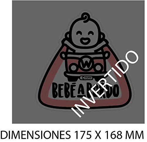 CUAC REVOLUTION Pegatina Bebe A Bordo Camper Vinilo Impreso para Coche (Invertido)