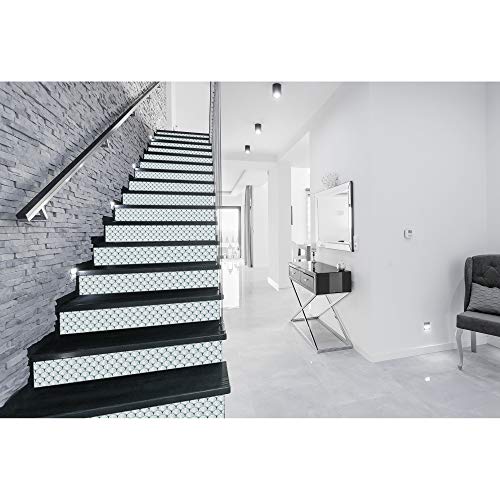 Décoration adhésive CONTRAHUELLAS DE ESCALERAS Adhesivas Arborea Blanc, Vinilo, Grís, 19x100cm