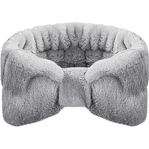 Diadema de Spa Banda de Pelo con Lazo Diadema de Maquillaje Banda para Pelo de Lana de Coral Envoltura Elástica de Cabeza para Baño Ducha para Mujer Niña Lavado de Cara Ducha Deporte
