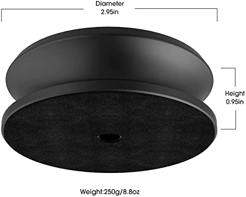 DIGITNOW Estabilizador De Peso De Registro, Abrazaderas De Peso Para Mesa Giratoria, Estabilizador Lp Duradero Y Elegante, Con Almohadilla Protectora De Cuero En La Parte Inferior（Negro）