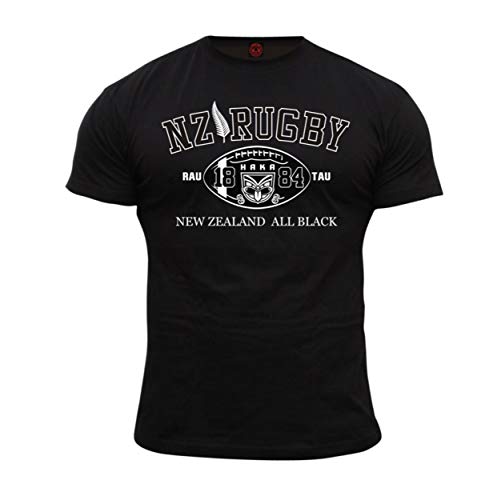 Dirty Ray Rugby New Zealand Haka camiseta hombre T-shirt K2 (L)