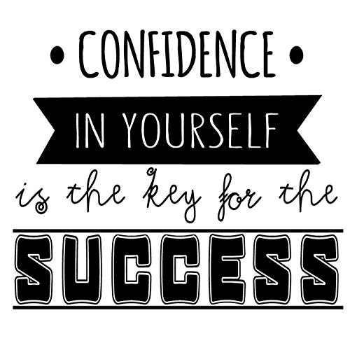 Docliick® Vinilo de pared decorativo en Inglés"CONFIDENCE IN YOURSELF." Pegatinas de pared decorativa de frases celebres.Vinilo decorativo decoración hogar Docliick DC-004-ING
