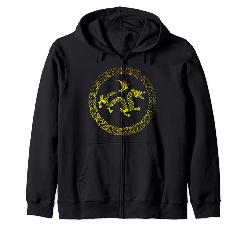 Dragón De Fuego Cultura China Calabozo Fantasía Dragón Chino Sudadera con Capucha