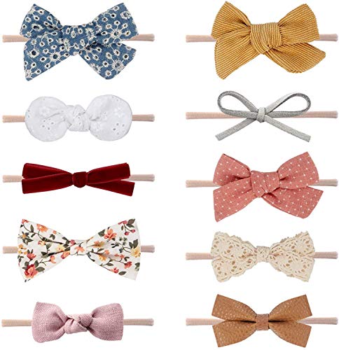 DRESHOW 10 Pcs Bebé Niña Diademas Bebé Hairband de los Bebés Recién Nacidos Diademas de Bebé Diadema Elástica Bebé Niñas Banda Para Cabeza Accesorio