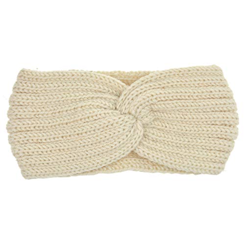 DRESHOW 4 Piezas Crochet Arco Turbante Knit Diadema Mujer Invierno Vendas Elasticas Anchas Tejida Lana Cintas Para El Pelo Banda de pelo más cálido