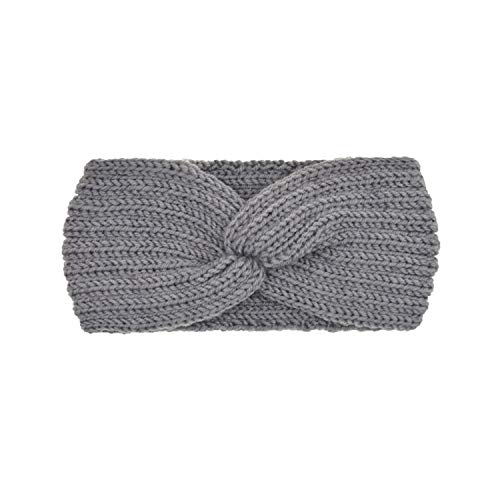 DRESHOW 4 Piezas Crochet Arco Turbante Knit Diadema Mujer Invierno Vendas Elasticas Anchas Tejida Lana Cintas Para El Pelo Banda de pelo más cálido