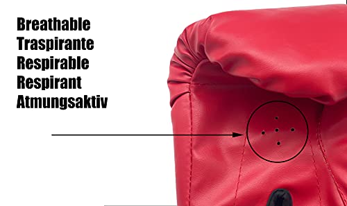 Ducomi Mike - Guantes de Boxeo MMA De Piel Sintética para Hombre y Mujer o Niña, Ajustables, Protección de Muñeca, Guante para Entrenamiento, Kickboxing, Muay Thai, Artes Marciales (Azul)