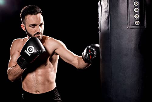 Ducomi Mike - Guantes de Boxeo MMA De Piel Sintética para Hombre y Mujer o Niña, Ajustables, Protección de Muñeca, Guante para Entrenamiento, Kickboxing, Muay Thai, Artes Marciales (Azul)