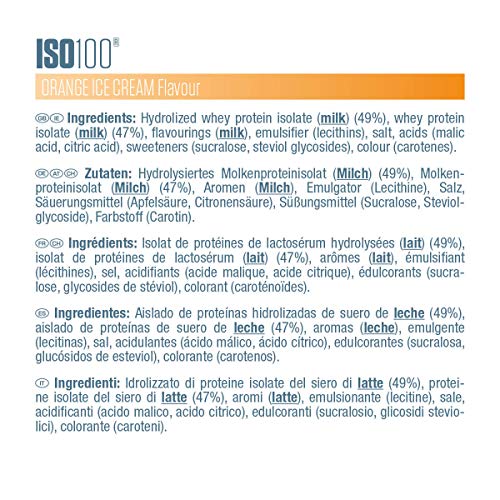 Dymatize ISO 100 Orange Ice Cream 2,2kg - Hidrolizado de Proteína de Suero Whey + Aislado en Polvo