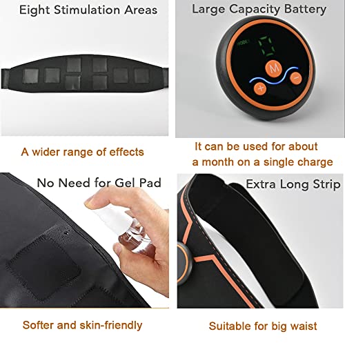 Electroestimulador Muscular, Estimulador Muscular Abdominales Estimulación USB Recargable ABS Ejercitador del Abdomen Pare Hombre Mujer