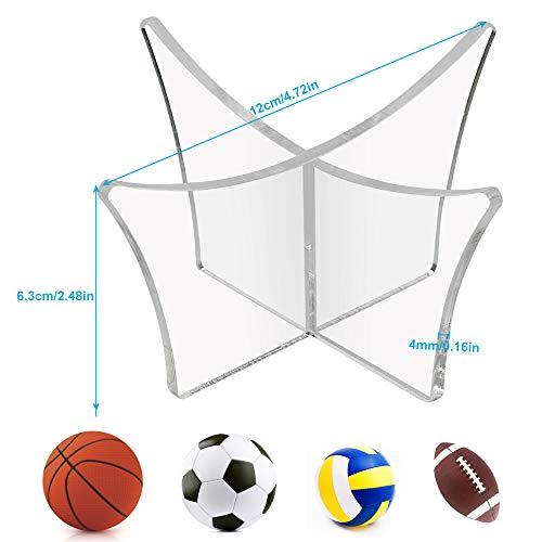 EMAGEREN 1 PCS Soporte para Pelotas Soporte para Balon de Futbol Soporte Pelota Baloncesto de Acrílico Base Soporte de Exhibición Transparente para Fútbol Baloncesto Voleibol Pelota de Rugby