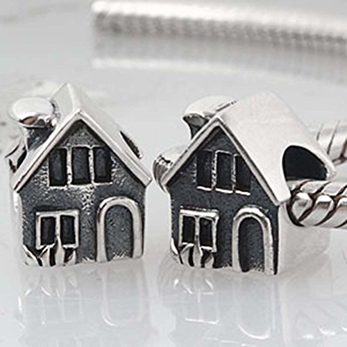 Encanto de la casa de plata de ley 925 encanto del hogar encanto familiar amor encanto aniversario encanto para Pandora pulsera (A)