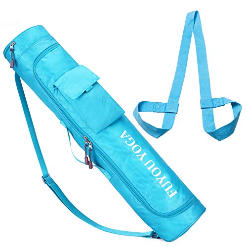 EQLEF Bolsa de Yoga para Esterilla, Bolsa de Yoga portátil Impermeable y Correa de Esterilla de Yoga Ajustable, Bolsa de Transporte para Esterilla de Yoga de Longitud Extra con 2 Bolsillos