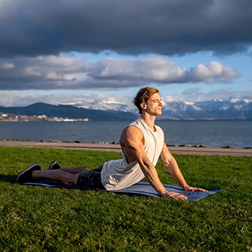 Eric Flag Esterilla yoga de 8mm de grosor en TPE, colchoneta gimnasia cómoda y duradera para, fitness, yoga y pilates - Esterilla fitness antideslizante grande y plegable, tamaño 181 cm x 61cm x 0.8cm