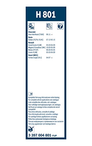 Escobilla limpiaparabrisas Bosch Rear H801, Longitud: 260mm – 1 escobilla limpiaparabrisas para la ventana trasera