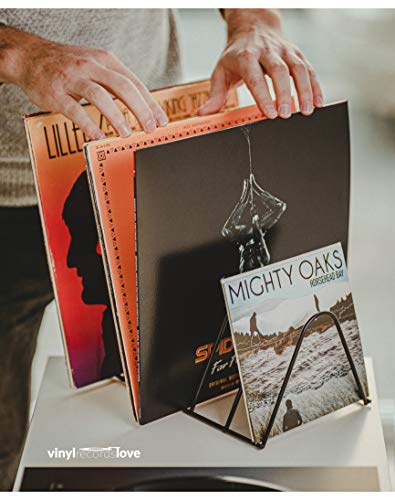 Estantería vinilos | Soporte discos | Almacenamiento para 75 LPs | Soporte folletos | Metal negro mate | Soporte para discos Revistas Libros | Estante para vinilos record | Vinyl records decoration