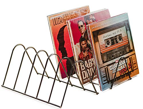 Estantería vinilos | Soporte discos | Almacenamiento para 75 LPs | Soporte folletos | Metal negro mate | Soporte para discos Revistas Libros | Estante para vinilos record | Vinyl records decoration