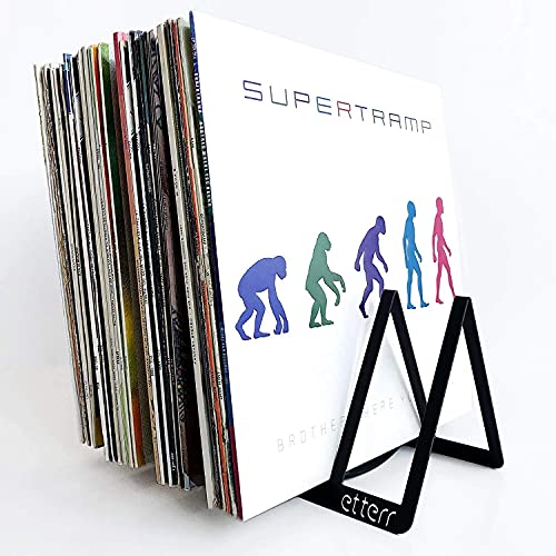 etterr Soporte Expositor Estante y Almacenamiento para 50 Discos de Vinilo. (Negro)