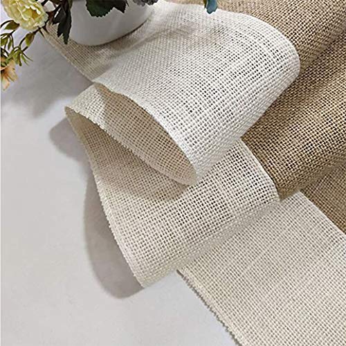 Eushine Camino de Mesa, Yute Natural, Vintage Camino de Mesa para Mesa de Comedor Camino de Mesa Antideslizantes 183 * 30cm