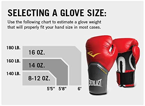 Everlast - Pro Style - Guantes de entrenamiento - 1200009, 16 oz., Rojo