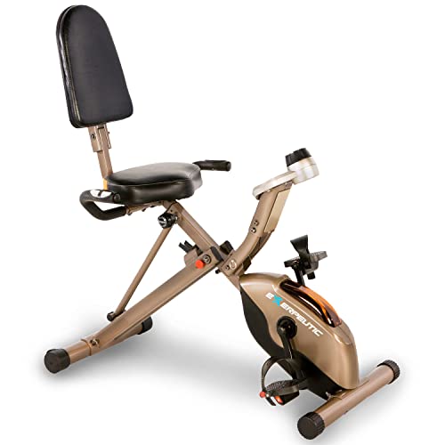 Exerpeutic GOLD 525XLR - Bicicleta estática plegable (peso máximo del usuario de 181 kg)