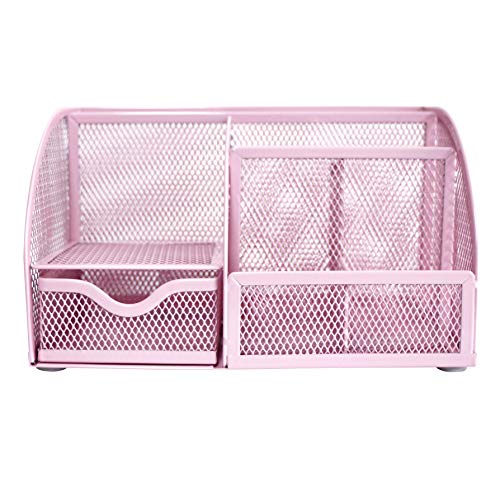 Exerz Organizador de Escritorio/ Lapiceros para Escritorio/ Escritorio ordenado/Titular de la Pluma/ Portalápices/ Sistema de Escritorio/ Organizador de Oficina (Rosa Claro)