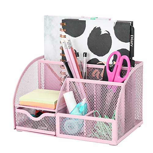 Exerz Organizador de Escritorio/ Lapiceros para Escritorio/ Escritorio ordenado/Titular de la Pluma/ Portalápices/ Sistema de Escritorio/ Organizador de Oficina (Rosa Claro)