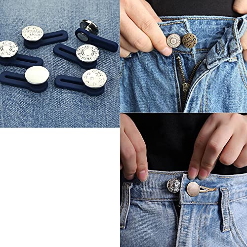 Extensor de Cintura,8 Piezas Botón de Extensión Metal Retráctil Jeans Botones para Hombres,Mujeres,Jeans,Faldas,Pantalones