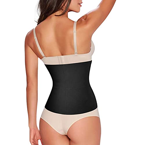 Faja reductora invisible para el vientre plano, cinturón abdominal para mujer, Negro , XL