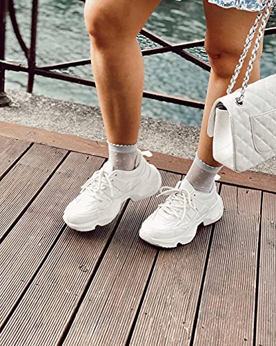 Falke Dot W SO Calcetines, 15 DEN, Blanco (White 2209), 35-38 para Mujer