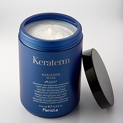 FANOLA Mascarilla KERATERM Keratina 1000mL 1L - Disciplinadora anticrespo - Cabellos desrizados tratados químicamente