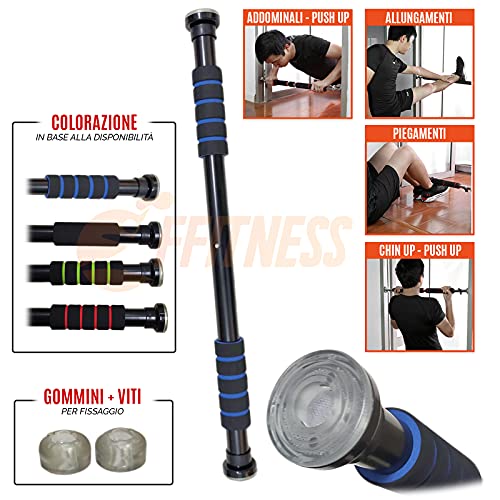 FFitness | 1 barra | Herramienta para dominadas de pared de barra 2 vías de acero inoxidable Body Crunch Puerta 60 – 100 cm Entrenamiento en suspensión Bicipitos Tricipitos pectorales abdominales
