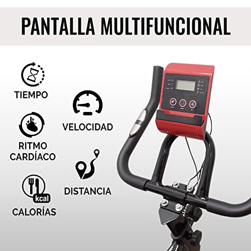 FFitness Bicicleta de spinning Fly Spin con volante de 6 kg, bicicleta para entrenamiento adelgazante, fuerza, spinbike con cardio para el hogar, color negro