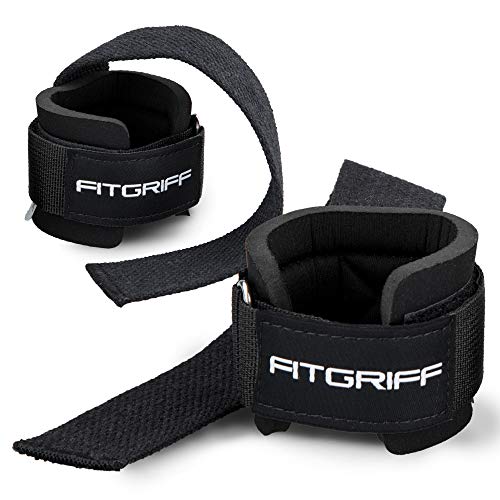 Fitgriff® Straps Gym con Muñequera - Correas para Powerlifting, Gimnasio, Peso Muerto, Levantamiento de Pesas, Fitness, Weightlifting, Halterofilia, Musculacion, Crossfit - Black