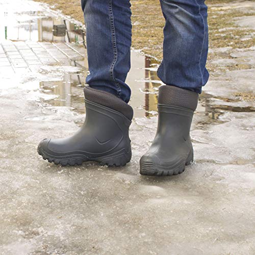 FortMen Botas de goma EVA, ligeras, para jardín, tallas 40 – 46, con interior cálido y extraíble, Unisex adulto, verde oliva, 43 EU