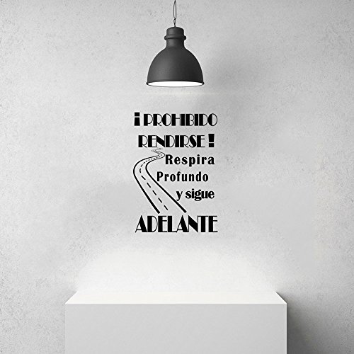 Frase Vinilo"Prohibido Rendirse." Vinilos decorativos vinilo frases motivadoras para pared. Vinilo para decorar habitaciones. Vinilos decorativos frases .Vinilos pared frases DC-16129 (30x20cm)