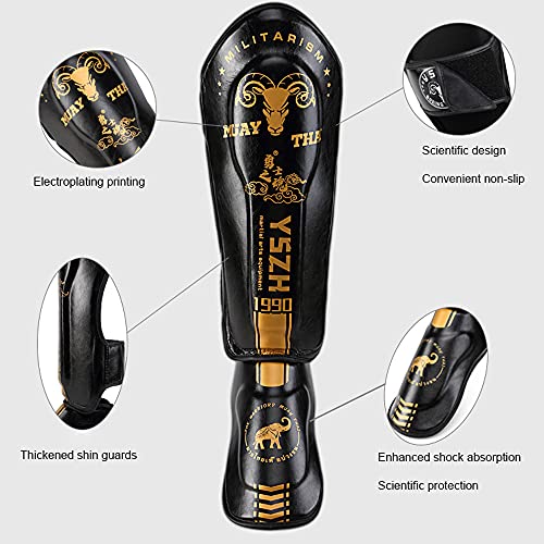 FTHH Espinilleras de Boxeo，Espinilleras de Boxeo,Unisex Adulto,para una Alta protección de Las piernas para Las Artes Marciales,MMA,Kickboxing，Marciales Entrenamiento Boxeo Sparring