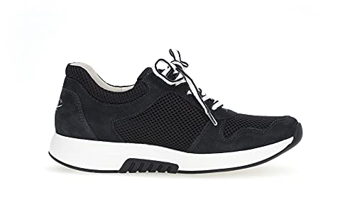 Gabor Mujer Zapatillas, señora Bajo,Plantilla Desmontable,Zapato con Cordones,Zapato Deportivo,Plataforma de la Suela,Azul (Nightblue),42 EU / 8 UK