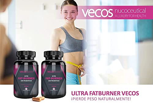Garcinia Cambogia con L-Carnitina y Té Verde - Ultra Fat Burner - Con Probióticos Intestinales para Favorecer la Digestión - Efecto Saciante y Termogénico - Complemento Alimenticio