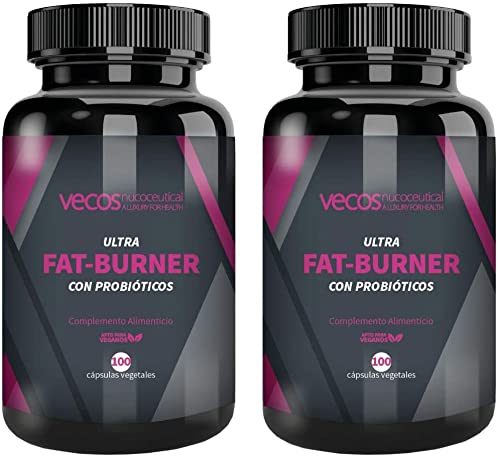 Garcinia Cambogia con L-Carnitina y Té Verde - Ultra Fat Burner - Con Probióticos Intestinales para Favorecer la Digestión - Efecto Saciante y Termogénico - Complemento Alimenticio